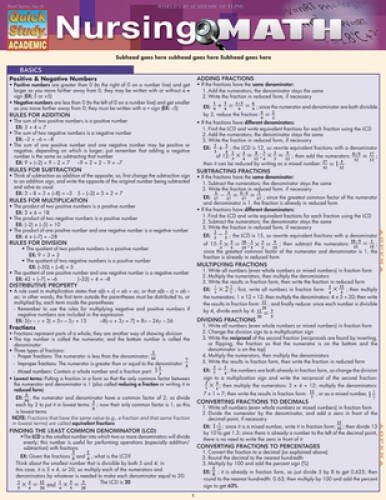 Nursing math quick study - nursing,