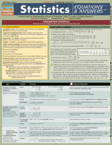 Statistics equations answers - statistics,